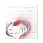 Metaal hart met Shakespeare sonnet 18 Notitieblok (Voorkant)