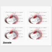 Metaal hart met Shakespeare sonnet 18 Rechthoekige Sticker (Vel)