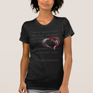 Metaal hart met Shakespeare sonnet 18 T-shirt
