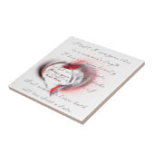 Metaal hart met Shakespeare sonnet 18 Tegeltje (Zijkant)