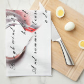 Metaal hart met Shakespeare sonnet 18 Theedoek (Quarter Fold)