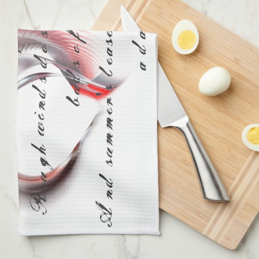 Metaal hart met Shakespeare sonnet 18 Theedoek (Quarter Fold)