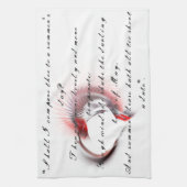 Metaal hart met Shakespeare sonnet 18 Theedoek (Verticaal)