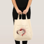 Metaal hart met Shakespeare sonnet 18 Tote Bag (Voorkant (product))