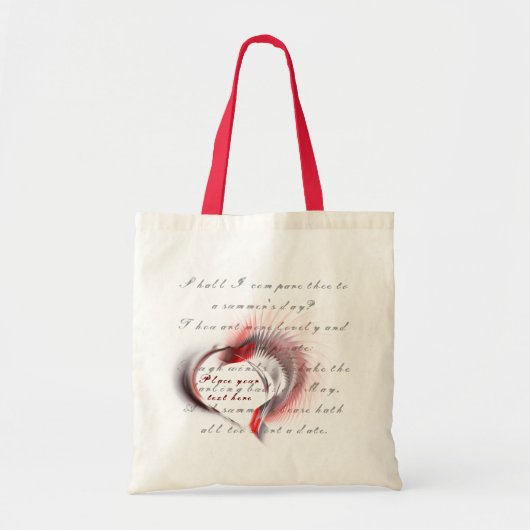 Metaal hart met Shakespeare sonnet 18 Tote Bag (Voorkant)