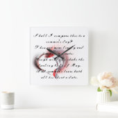 Metaal hart met Shakespeare sonnet 18 Vierkante Klok (Huis)