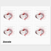 Metaal hart met Shakespeare sonnet 18 Vierkante Sticker (Vel)
