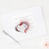 Metaal hart met Shakespeare sonnet 18 Vierkante Sticker (Envelop)
