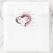 Metaal hart met Shakespeare sonnet 18 Vierkante Sticker (Tas)