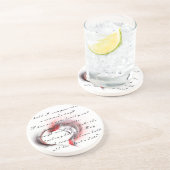 Metaal hart met Shakespeare sonnet 18 Zandsteen Onderzetter (Zijkant)