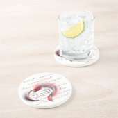 Metaal hart met Shakespeare sonnet 18 Zandsteen Onderzetter (Zijkant)