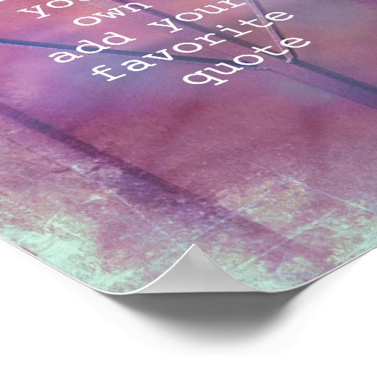 metaal hart voegt uw eigen citaat in nood toe poster (Hoek)