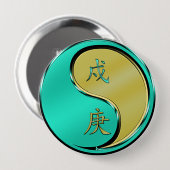 Metaal Hond Ronde Button 4,0 Cm (Voorkant /achterkant)
