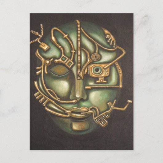 Metaal hoofd briefkaart (Voorkant)