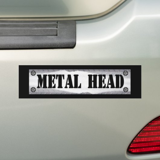 Metaal hoofd bumpersticker (Op auto)