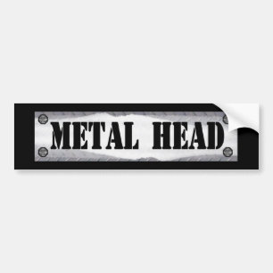 Metaal hoofd bumpersticker