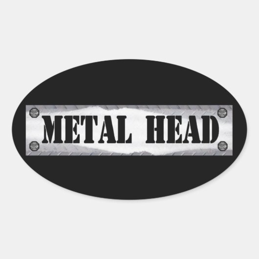 Metaal hoofd ovale sticker (Voorkant)