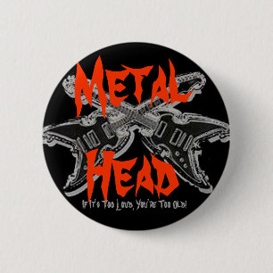 Metaal hoofd ronde button 5,7 cm
