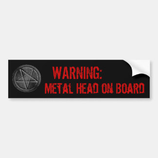 Metaal hoofd van de raad bumpersticker