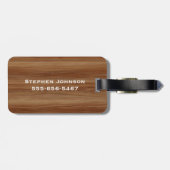 Metaal Hout Uitzicht Modern Persoonlijk Monogram Bagagelabel (Achterkant horizontaal)