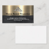 Metaal huislogo onroerend goed | Marmer Visitekaartje (Voorkant / Achterkant)