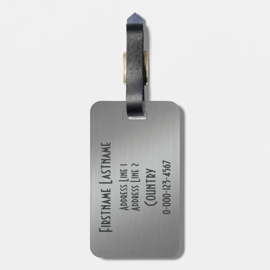 Metaal Kijk aangepast bagagelabel (Achterkant verticaal)