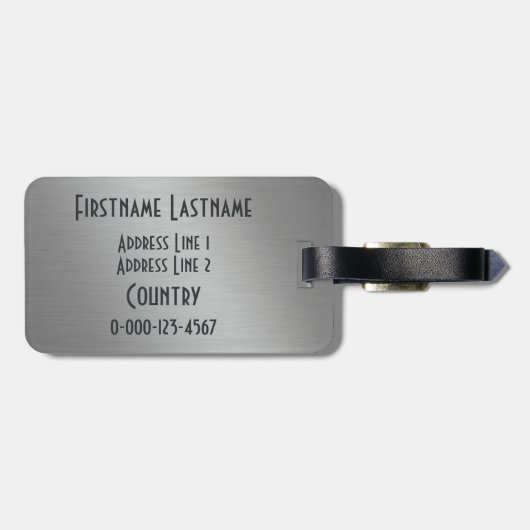 Metaal Kijk aangepast bagagelabel (Achterkant horizontaal)