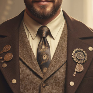 Metaal Klok Steampunk Vintage Industrieel Stropdas