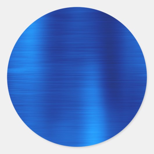 Metaal Koninklijk Blauw Blanco Ronde Sticker (Voorkant)