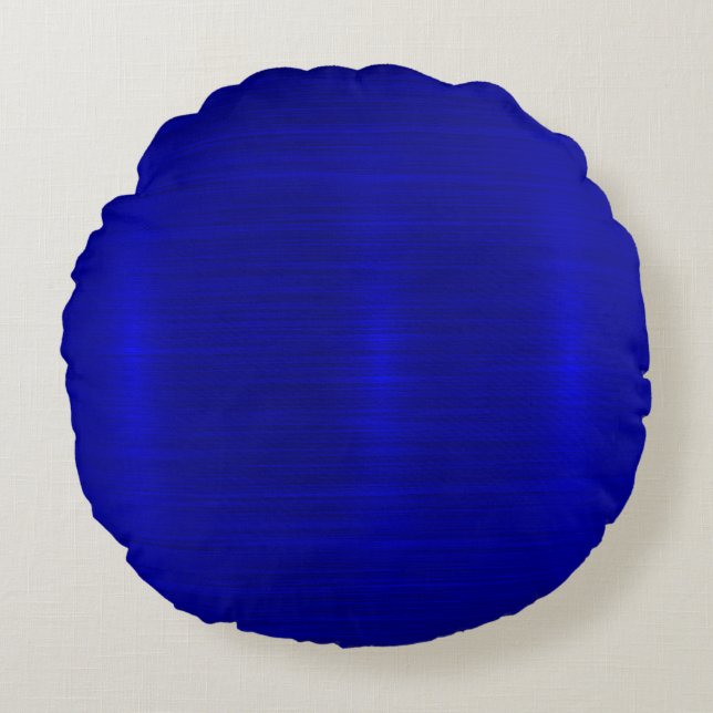 metaal, koninklijk, blauw, modern, shimmer, elegan rond kussen (Voorkant)