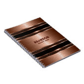 Metaal Koper Bruin Industriële Textuur Monogram Notitieboek (Rechterzijde)