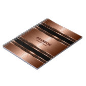 Metaal Koper Bruin Industriële Textuur Monogram Notitieboek (Linkerzijde)