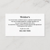 Metaal lassen en fabriceren van lassen visitekaartje (Achterkant)