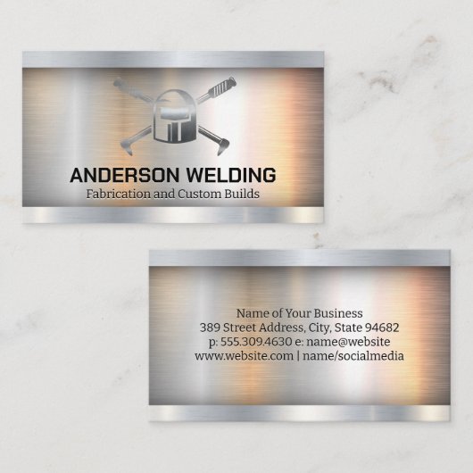 Metaal Lasser Logo Visitekaartje (Voorkant / Achterkant)