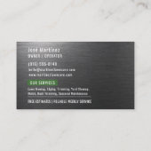 Metaal Lawn Care & Landschapsprofessional Visitekaartje (Achterkant)