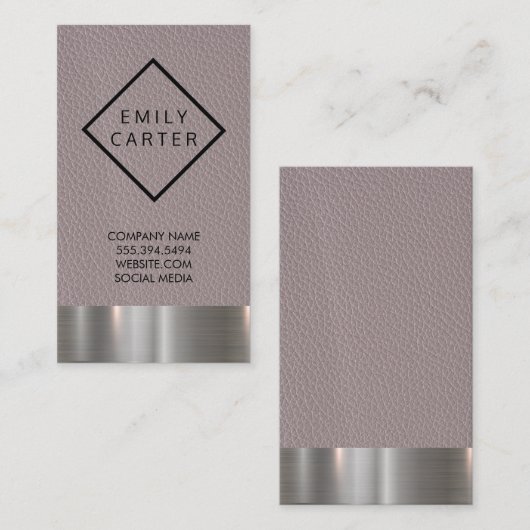 metaal | Leder Visitekaartje (Voorkant / Achterkant)