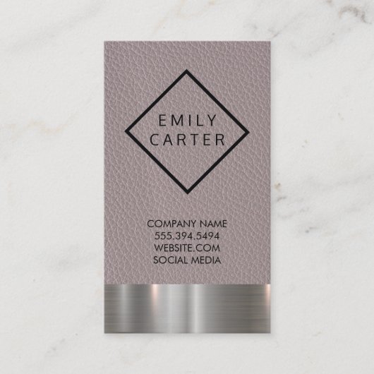 metaal | Leder Visitekaartje (Voorkant)