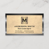 Metaal Lijst | Textuur achtergrond | Monogram Visitekaartje (Voorkant)