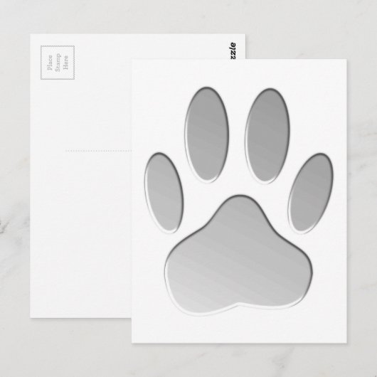 Metaal-look-dog afdrukken briefkaart (Voorkant / Achterkant)