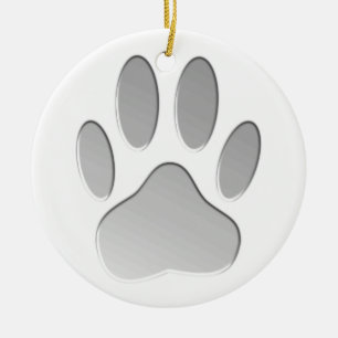 Metaal-look-dog afdrukken keramisch ornament