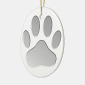 Metaal-look-dog afdrukken keramisch ornament (Links)