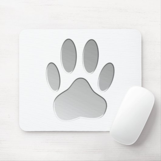 Metaal-look-dog afdrukken muismat (Met muis)