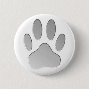 Metaal-look-dog afdrukken ronde button 5,7 cm