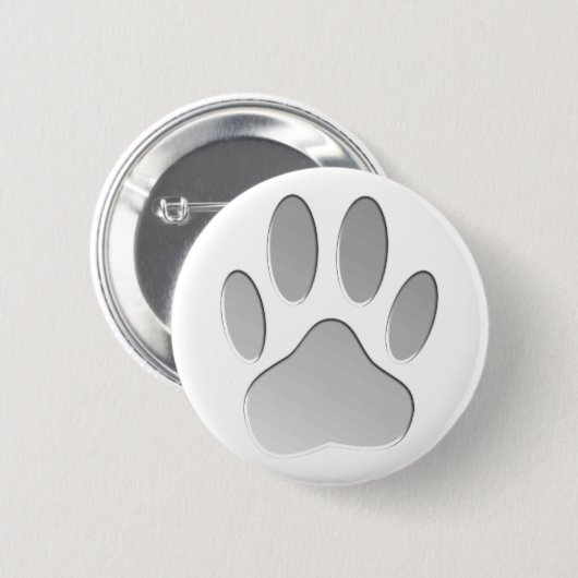 Metaal-look-dog afdrukken ronde button 5,7 cm (Voorkant /achterkant)