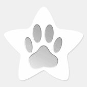 Metaal-look-dog afdrukken ster sticker (Voorkant)
