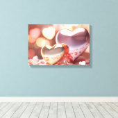 "Metaal" Look Goud, Zilver & Roze Goud Canvas Afdruk (Insitu (Houten vloer))