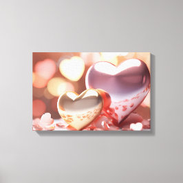 "Metaal" Look Goud, Zilver & Roze Goud Canvas Afdruk