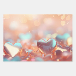 "Metaal" Look Goud, Zilver & Roze Goud Inpakpapier Vel