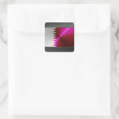 Metaal-look Qatar Vlag Vierkante Sticker (Tas)