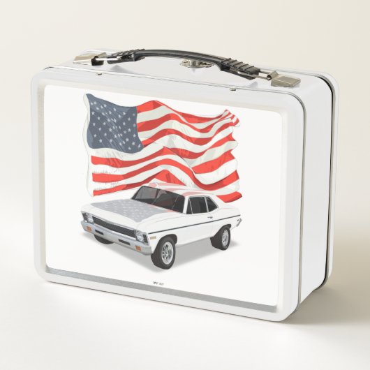 Metaal Lunchbox American Musea White Nova (Achterkant)
